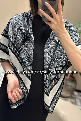 Map Print 70% Cashmere & 30% Silk Wrap Scarf Double Face Square Shawl 43  • $49.99