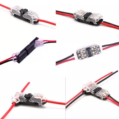 100x Solderless LED Strip Connector 1pin 2pin Direct T-shape Cross Clip Wire 10A • $6.97