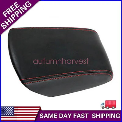 $16.65 • Buy Leather Console Lid Armrest Cover Red Stitch Fits 2011 12-2018 Ford Explorer Blk