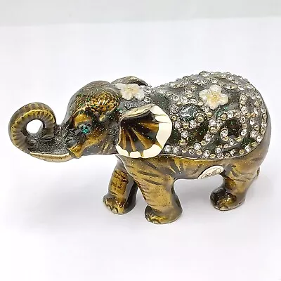 Elephant Jeweled Enamel Trinket Box. 3.5 Inches. Pre-owned  • $23.20