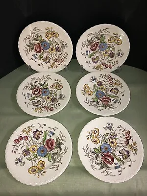 Set Of 6 Vernon Kilns May Flower Mayflower 7.5” Plates Excellent Condition • $45