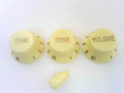 True Custom Shop® Vintage Ivory Knobs & Switch Tip Set For Fender Stratocaster • $7.97