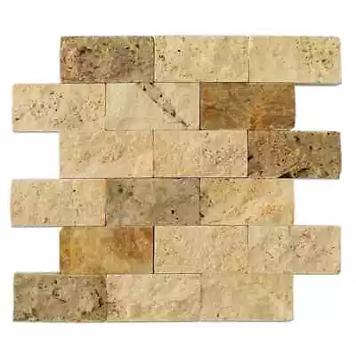 Beige Splitface Travertine Mosaic - 2 X4 X5/8  - 1 Pcs 4 X4  Sample Order • $9.90