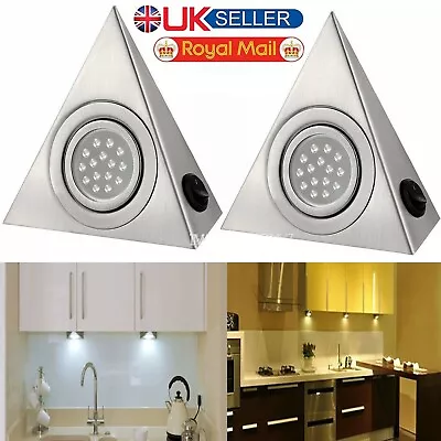 Mains LED Kitchen Under Cabinet Triangle Lights Unit Cupboard Counter Downlights • £7.13