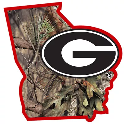 Georgia Bulldogs Mossy Oak Camo State Shape Vinyl Auto Decal NCAA Licensed • $8.24