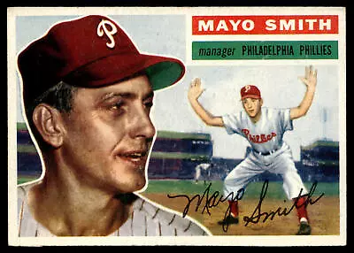 1956 Topps Mayo Smith #60a Philadelphia Phillies • $4.99