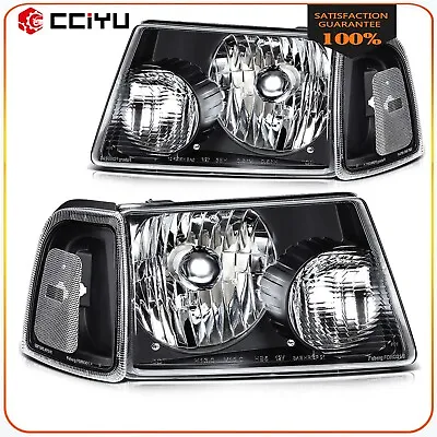 Headlights Assembly For 2001-2011 Ford Ranger XL XLT Black Housing Left+Right • $66.99