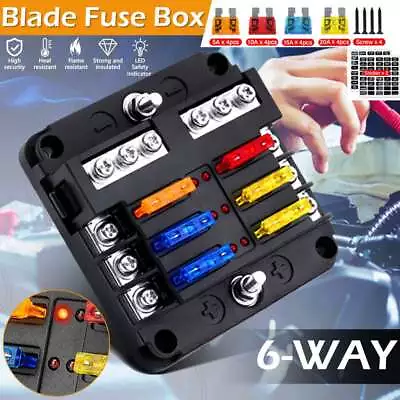 23X 6 Way Blade Fuse Box Block Holder Indicator LED Light 12V/32V Car Marine AU • $14.15