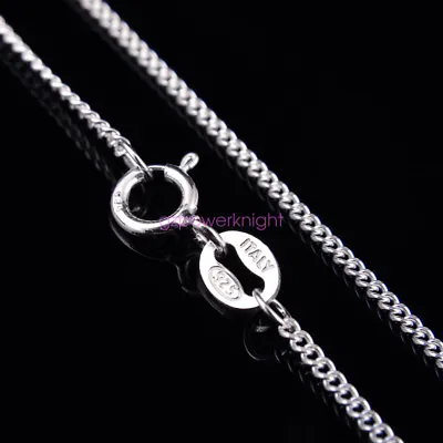 1.2mm Genuine Solid 925 Sterling Silver Curb Chain Necklace Italy 16-24 Inches • £6.93