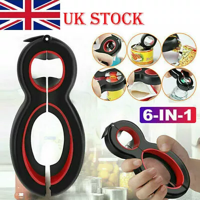 £4.88 • Buy 6 In 1 Multi Opener, Stainless Steel Manual Jar Opener Non Slip Open Sesame UK