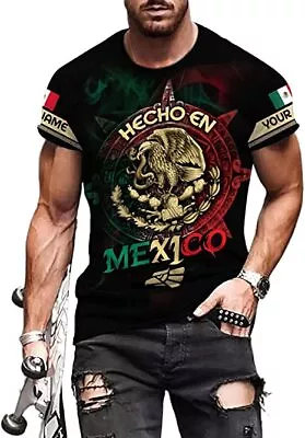 Personalized Name Mexican Shirts For Men Customized Mexico Shirts For Men Mexi • $16.99