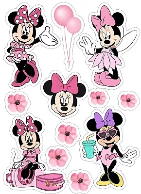 🍰 MINNIE MOUSE🍰  Edible Cake Decoration Cupcake Toppers  Icing • £3.89