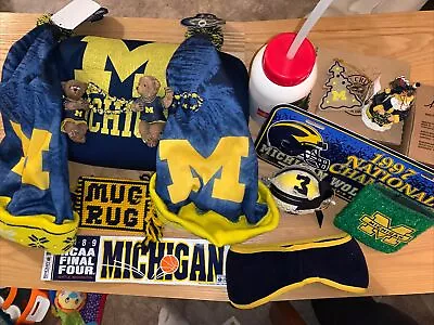 1989 U Of M Champions Party Items 15 Used To Celebrate Hats Pillow Beads  Ect. • $100