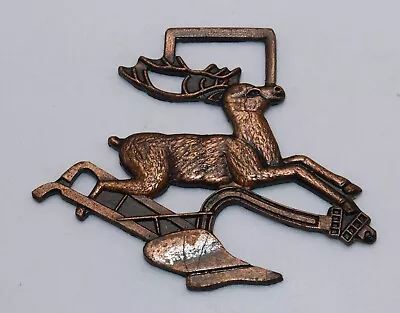 John Deere Buck Jumping Over A Horse Drawn Plow Watch Fob Copper Tone • $39.99