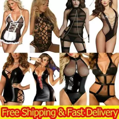 Womens Lingerie SM Uniform Maid Cosplay Costume Sleepwear Fancy Dress Outfits • £10.29