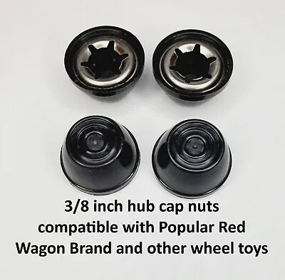 Hub Cap For Radio Fly Vintage Wheel Toys -fits 3/8 Inch Axle Black 4-pk • $9.89