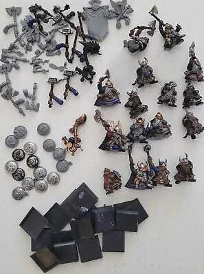 16x DWARF WARRIORS Regiment OOP Dwarfs Warhammer Fantasy Old World Lot 3 • $75.95