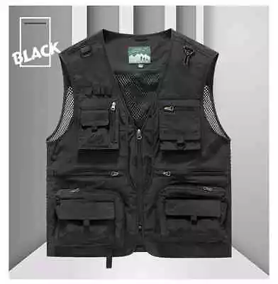 Summer Mens Tactical Fishing Vest Men Photographer Waistcoat Sleeveless Jacket • $22.99