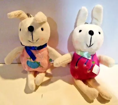 Lot Of 2 Soft Plush Bunnies For Phone Purse Backpack Charm Strap - NWOT (#17) • $4.99