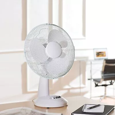 12-Inch Table Portable Desk Fan For Home/Office 3 Speed Settings & Easy • £21.49