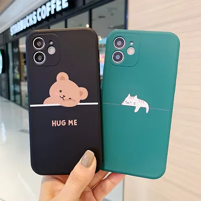 $15.99 • Buy Lazy Cat And Bear Silicone Phone Case For IPhone 13 12 11 Pro Xs Max X Xr Plus