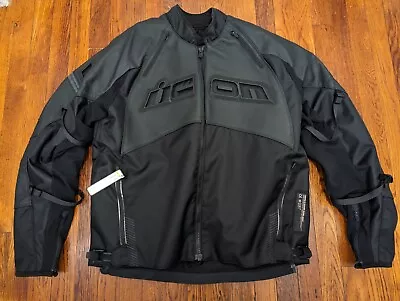 Icon Contra 2 Leather Motorcycle Jacket D30 Armored - Men's XL • $200