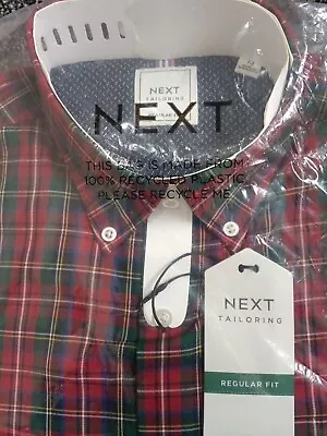 Next Mens Tartan Casual Shirt Size M 39-41in BNWT Regular Fit RRP £30 • £19.95