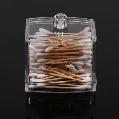 Clear Acrylic Q-Tip Swab Storage Dispenser Practical Cosmetic Organizer • $7.67