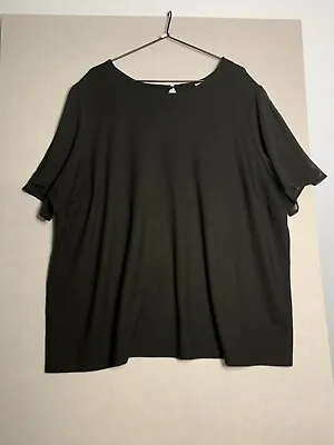 $17 • Buy Asos Size UK26 US 22 Black Blouse Top Sheer Belle Sleeves Smart Casual