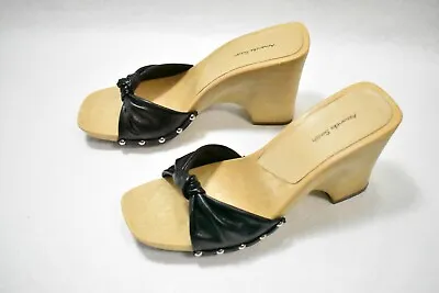 $18.99 • Buy Amanda Smith Shoes Sandals Black Wedge Heel Size 9 Women's New