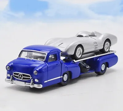 1/64 Mercedes Benz Race Car Transporter The Blue Wonder WITH 300 SL Car Model • $42