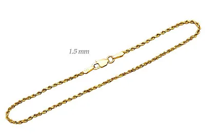 14k Solid Yellow Gold Rope Chain Necklace Bracelet 1mm-10mm Men Women Sz 7 -30  • $232.06
