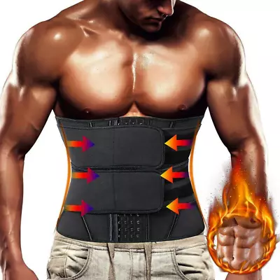 BEST Male Waist Trainer Vest Body Shaper Tummy Tuck Sweat Belt Weight Loss Slim • $17.84