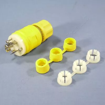 Leviton Wetguard Yellow Industrial Twist Locking Plug 15A 277V NEMA L7-15P 24W34 • $18.52