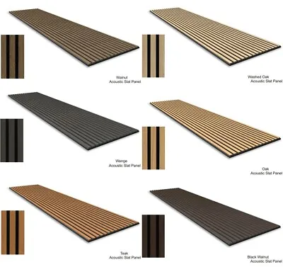 Acoustic Wall Slat Panel Luxury 3D Veneer Modern Wood 270cmx60cm • £104.99