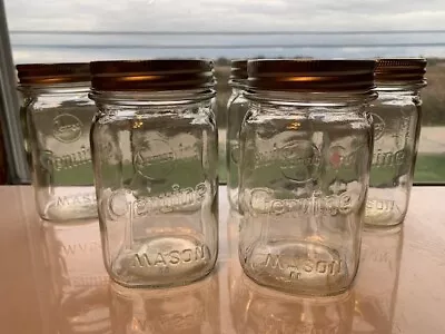 Samco Genuine Mason Pint Jars Lot Of 6 With Rings • $39.99