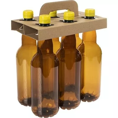 PET Amber Beer Bottles 1 L In A Carrier Set Of 6 Beer Making Home Brew • £9.99