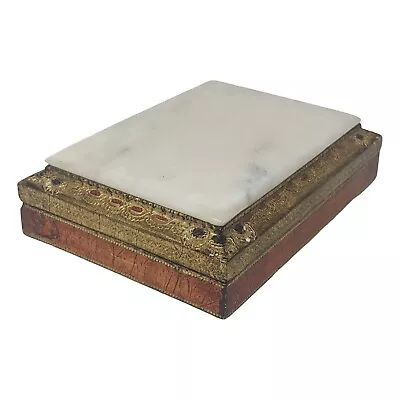 Vintage Italian Hand-Painet Wood And Faux Marble Jewelry Box • $22.35
