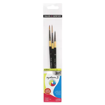 Daler Rowney System 3 Brush Set Wallet - Acrylic Painting - (301) • £12.99