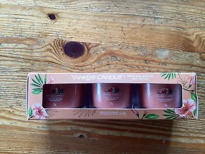 BNIB 3 X Yankee Candle Signature Votive Gift Set Tropical Breeze • £5