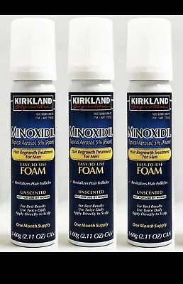 Kirkland 5% Minoxidil Topical Foam 3 Month For Men's Hair Loss Regrowth 02/2025 • $36.95