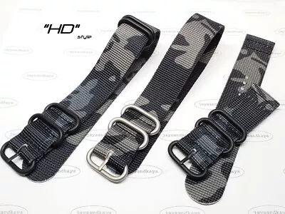 JaysAndKays® Black MCam Multi Camo Nylon Strap 20mm 22mm 24mm MCamo • $12