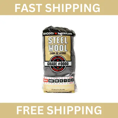 Steel Wool 12 Pad Super Fine Grade #0000 Rhodes American Final Finish DEAL!! • $5.89