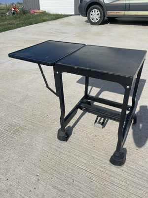 $129.95 • Buy Vintage Tiffany Stand Company Black Metal Drop Leaf Rolling Typewriter Table BH