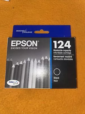 Epson 124 Standard-Capacity Black Ink Cartridge Exp 2023 • $12.91