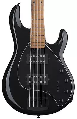 Ernie Ball Music Man StingRay Special 5 HH Bass Guitar - Black With Maple • $2699