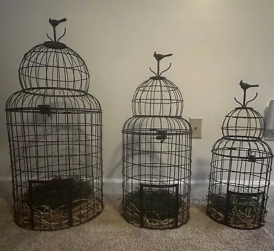 3 Antique Metal Bird Cages Vintage • $900