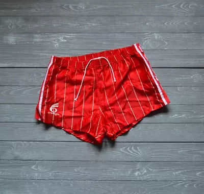 Vintage Cospo Red Shorts 80s Mens S/m Running Nylon 70s Sprinter • £37.94