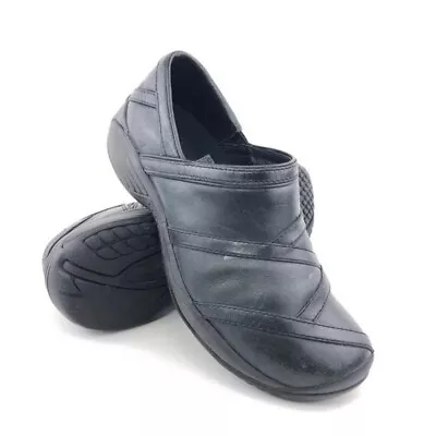 Merrell Encore Eclipse Smooth Black Leather Slip On Shoes Womens Size 6.5 EUR 37 • $27