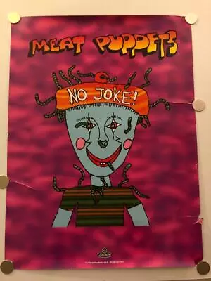 1995 MEAT PUPPETS No Joke Promo Poster 18x24 Double Sided Punk Kbd Hardcore Vtg • $18